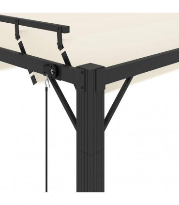 vidaXL Gazebo with Louvered Roof 3x3 m Cream Fabric and Aluminium
