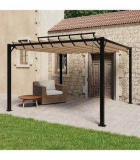 vidaXL Gazebo with Louvered Roof 3x3 m Taupe Fabric and Aluminium