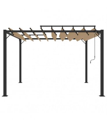 vidaXL Gazebo with Louvered Roof 3x3 m Taupe Fabric and Aluminium