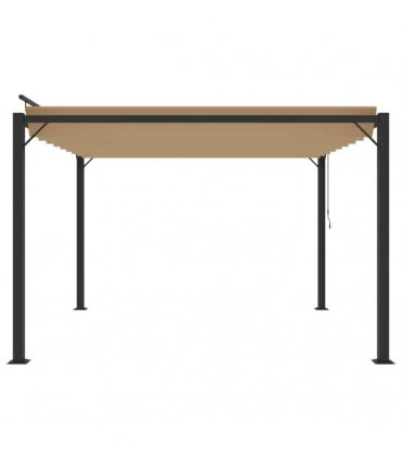 vidaXL Gazebo with Louvered Roof 3x3 m Taupe Fabric and Aluminium