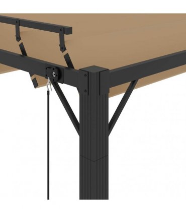 vidaXL Gazebo with Louvered Roof 3x3 m Taupe Fabric and Aluminium