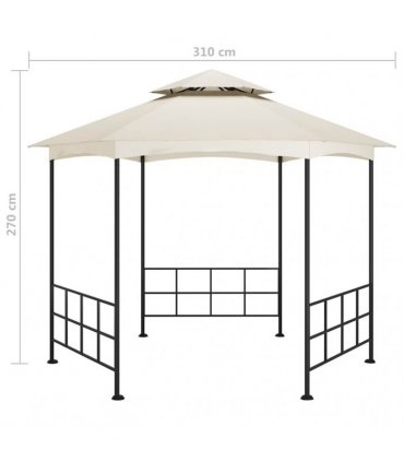 vidaXL Gazebo with Sidewalls 3,1x2,7 m Cream