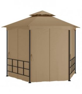 vidaXL Gazebo with Sidewalls 3,1x2,7 m Taupe