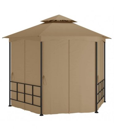 vidaXL Gazebo with Sidewalls 3,1x2,7 m Taupe
