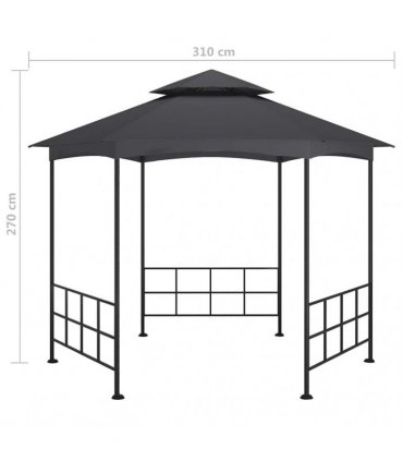 vidaXL Gazebo with Sidewalls 3,1x2,7 m Anthracite