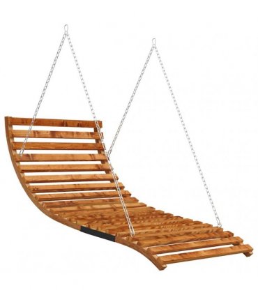 vidaXL Swing Bed Solid Bent Wood with Teak Finish 115x147x46 cm