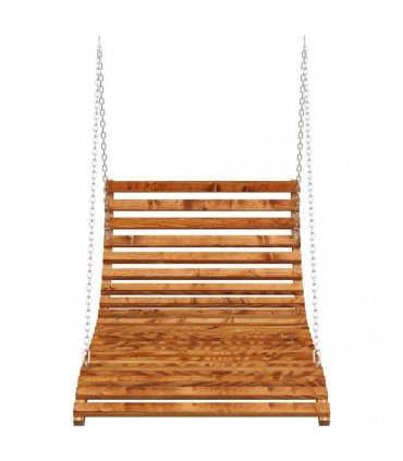 vidaXL Swing Bed Solid Bent Wood with Teak Finish 115x147x46 cm