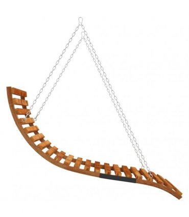 vidaXL Swing Bed Solid Bent Wood with Teak Finish 115x147x46 cm