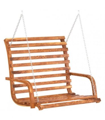 vidaXL Swing Bench Solid Bent Wood with Teak Finish 126x63x92 cm