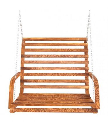 vidaXL Swing Bench Solid Bent Wood with Teak Finish 126x63x92 cm