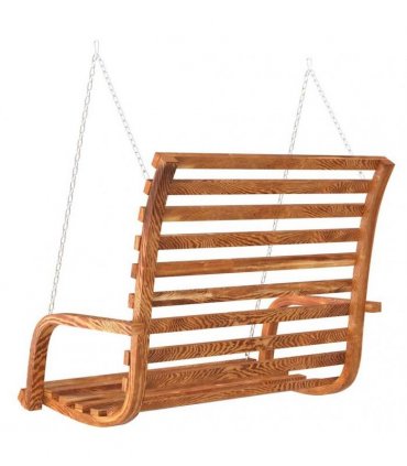 vidaXL Swing Bench Solid Bent Wood with Teak Finish 126x63x92 cm