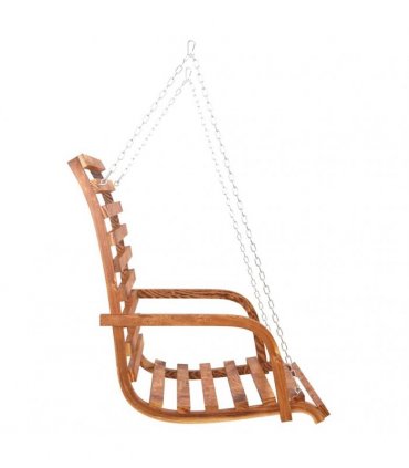 vidaXL Swing Bench Solid Bent Wood with Teak Finish 126x63x92 cm
