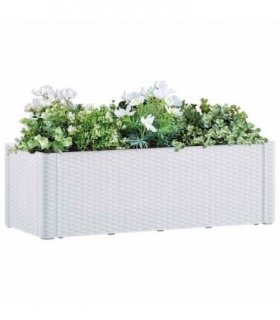 vidaXL Garden Raised Bed with Self Watering System White 100x43x33 cm