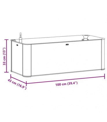 vidaXL Garden Raised Bed with Self Watering System White 100x43x33 cm