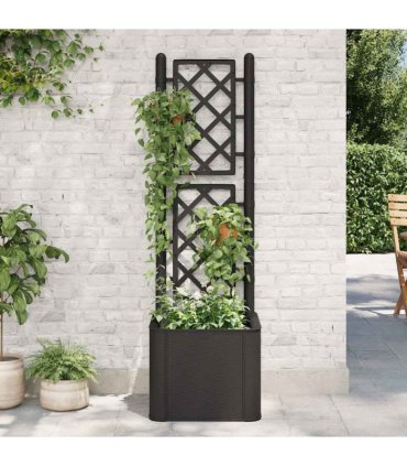 vidaXL Garden Raised Bed with Trellis&Self Watering System Anthracite