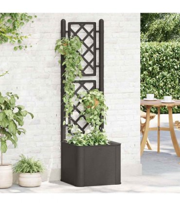 vidaXL Garden Raised Bed with Trellis&Self Watering System Anthracite