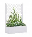 vidaXL Garden Raised Bed with Trellis and Self Watering System White