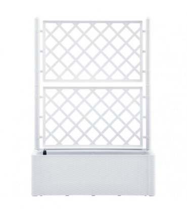 vidaXL Garden Raised Bed with Trellis and Self Watering System White