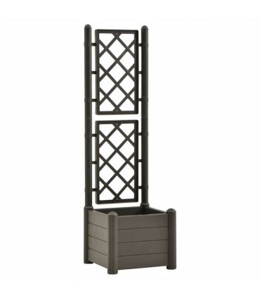 vidaXL Garden Planter with Trellis 43x43x142 cm PP Anthracite