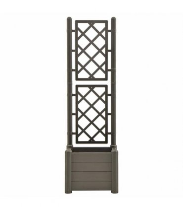 vidaXL Garden Planter with Trellis 43x43x142 cm PP Anthracite