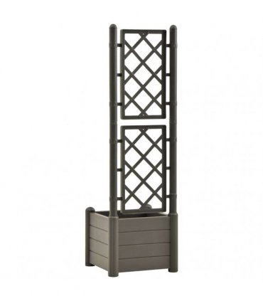 vidaXL Garden Planter with Trellis 43x43x142 cm PP Anthracite