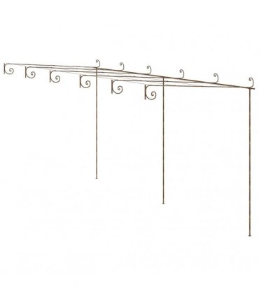 vidaXL Garden Pergola Antique Brown 6x3x2,5 m Iron