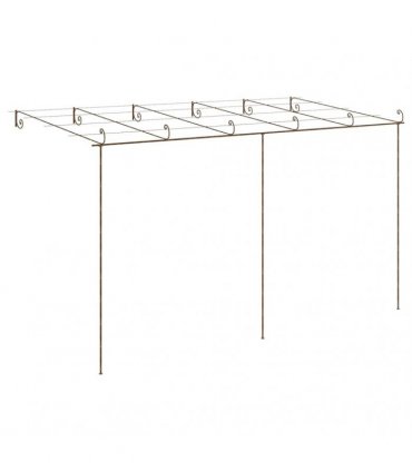 vidaXL Garden Pergola Antique Brown 6x3x2,5 m Iron
