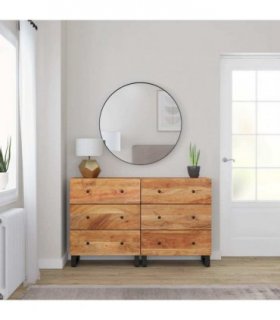 vidaXL Sideboards 2 pcs 60x33x75 cm Solid Wood Acacia