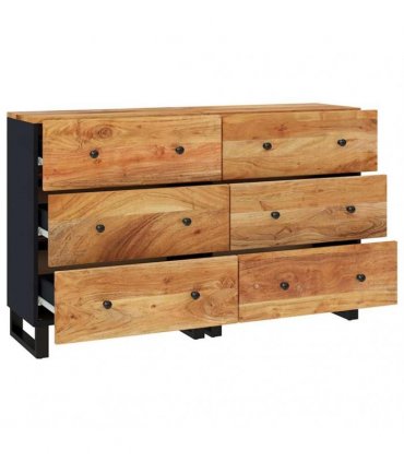 vidaXL Sideboards 2 pcs 60x33x75 cm Solid Wood Acacia