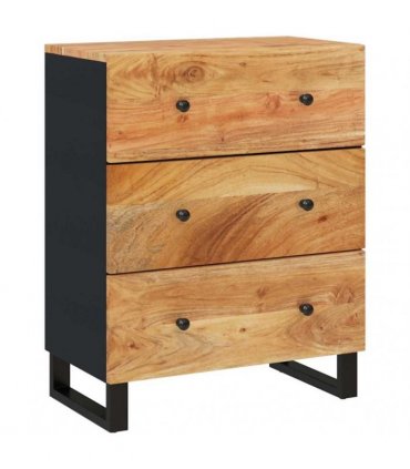 vidaXL Sideboards 2 pcs 60x33x75 cm Solid Wood Acacia