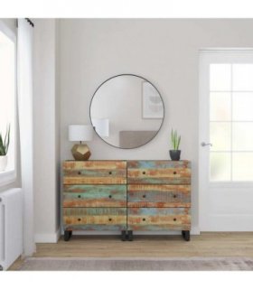 vidaXL Sideboards 2 pcs 60x33x75 cm Solid Wood Reclaimed