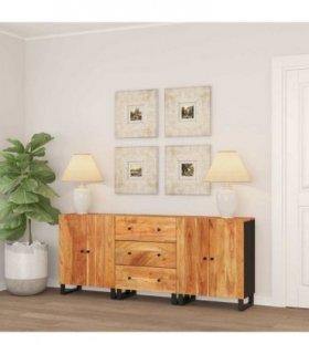 vidaXL 3 Piece Sideboards Solid Wood Acacia