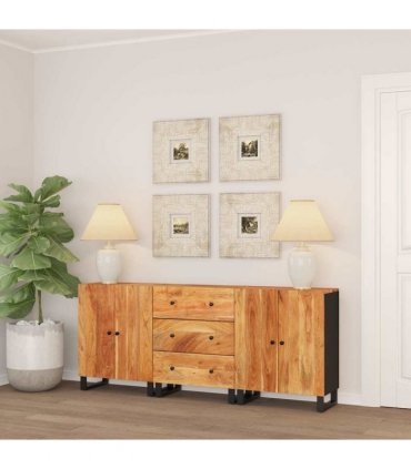vidaXL 3 Piece Sideboards Solid Wood Acacia