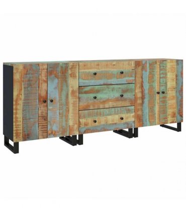 vidaXL 3 Piece Sideboards Solid Wood Reclaimed