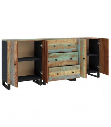 vidaXL 3 Piece Sideboards Solid Wood Reclaimed