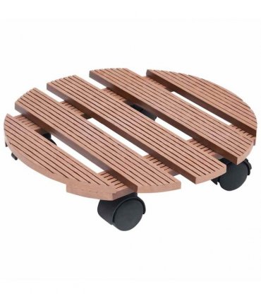 vidaXL Plant Trolleys 4 pcs Brown Ø30x7,5 cm WPC