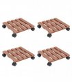 vidaXL Plant Trolleys 4 pcs Brown 30x30x7,5 cm WPC