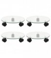 vidaXL Plant Rollers 4 pcs 28 cm Tempered Glass Round