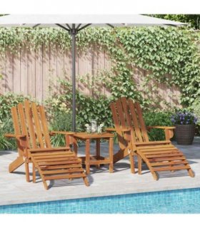 vidaXL Garden Adirondack Chairs with Footrests 2 pcs Solid Wood Acacia