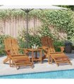 vidaXL Garden Adirondack Chairs with Footrests 2 pcs Solid Wood Acacia