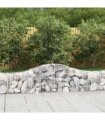 vidaXL Arched Gabion Baskets 2 pcs 200x30x40/60 cm Galvanised Iron