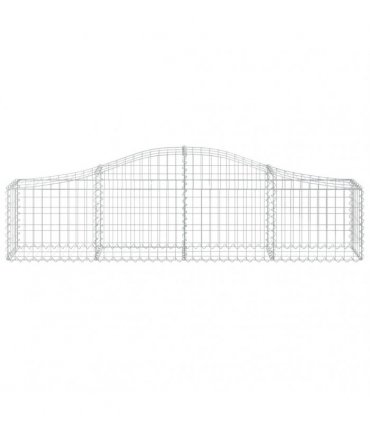 vidaXL Arched Gabion Baskets 2 pcs 200x30x40/60 cm Galvanised Iron