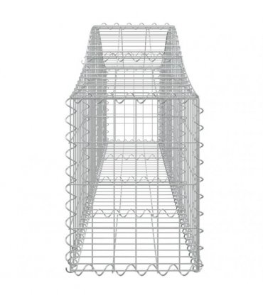 vidaXL Arched Gabion Baskets 2 pcs 200x30x40/60 cm Galvanised Iron
