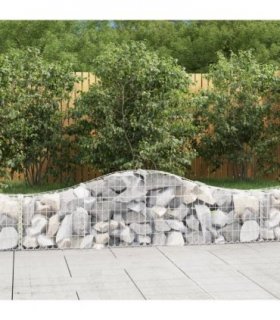 vidaXL Arched Gabion Baskets 3 pcs 200x30x40/60 cm Galvanised Iron