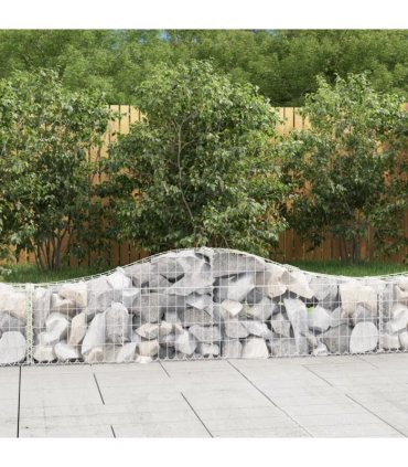 vidaXL Arched Gabion Baskets 3 pcs 200x30x40/60 cm Galvanised Iron