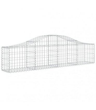 vidaXL Arched Gabion Baskets 3 pcs 200x30x40/60 cm Galvanised Iron
