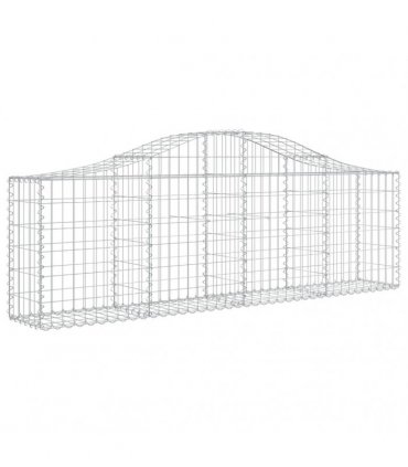 vidaXL Arched Gabion Baskets 2 pcs 200x30x60/80 cm Galvanised Iron