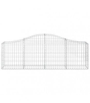 vidaXL Arched Gabion Baskets 2 pcs 200x30x60/80 cm Galvanised Iron