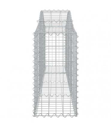 vidaXL Arched Gabion Baskets 2 pcs 200x30x60/80 cm Galvanised Iron