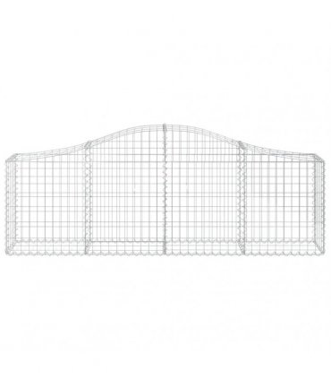 vidaXL Arched Gabion Baskets 3 pcs 200x30x60/80 cm Galvanised Iron